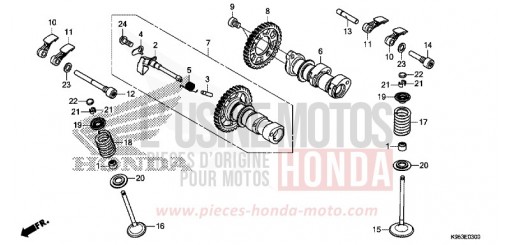 ARBRE A CAMES/SOUPAPE CRF250RJ de 2018